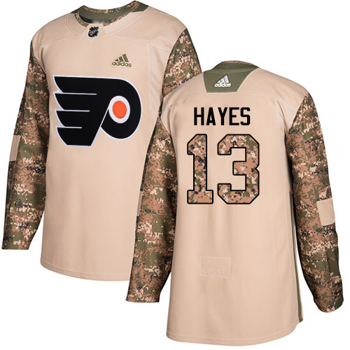 Adidas Flyers #13 Kevin Hayes Camo Authentic 2017 Veterans Day Stitched Youth NHL Jersey
